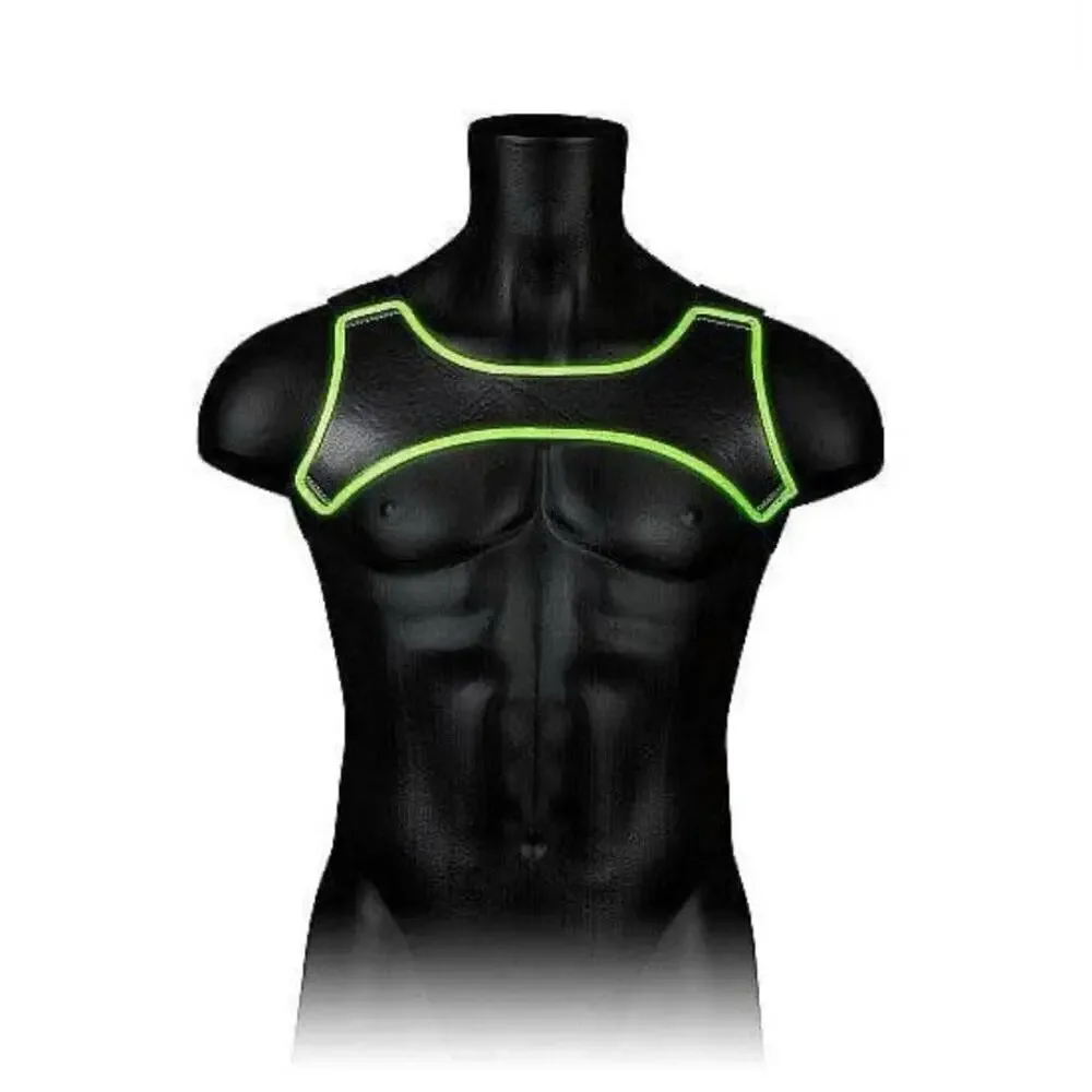 🦋B2G1🦋OUCH! Glow In The Dark NEON GREEN Neoprene Body Harness | S/M |